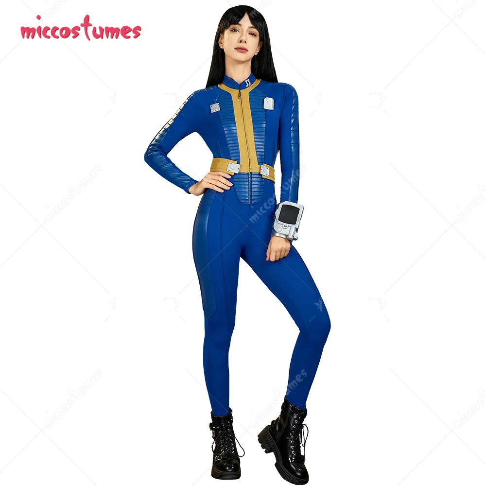 Fallout Cosplay Prop - Miccostumes damski kostium Cosplay 33. Niebieski