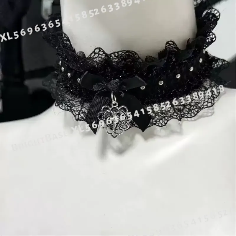 Gotycki czarny koronkowy choke – Magnetic Clasp Cosplay recenzja i cena